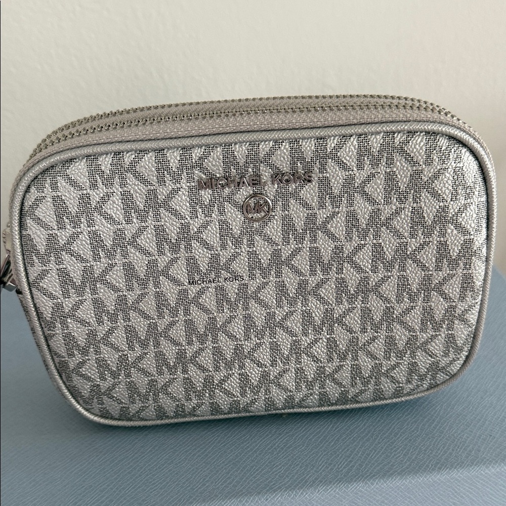 Michael Kors Silver Monogram Pouch